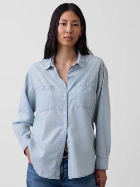 GAP Light Blue Chambray Button-Down Shirt